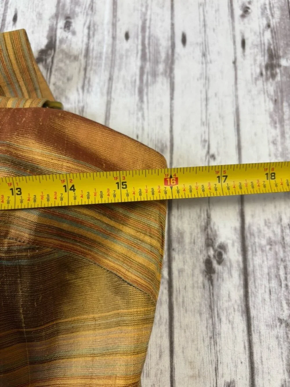 Vintage 100% Silk Green Orange Tan Overall Sheath Dress 4 Grunge Fairy - Picture 10 of 14